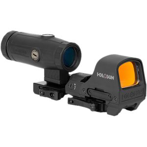 Holosun HE510C-GR with HM3X Magnifier, Green Dot, 1x/3x Combo, 2 MOA Dot & 65 MOA Circle, Black