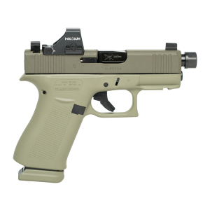 GLOCK G43X w/Holosun HS407K Red Dot, 9mm Luger, 3.41 in Threaded Barrel, 15+1, Olive Green Cerakote