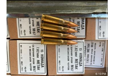 M67 - 7.62x39 124gr FMJ Yugo M67 BRASS CASE - Free Shipping on Crate!