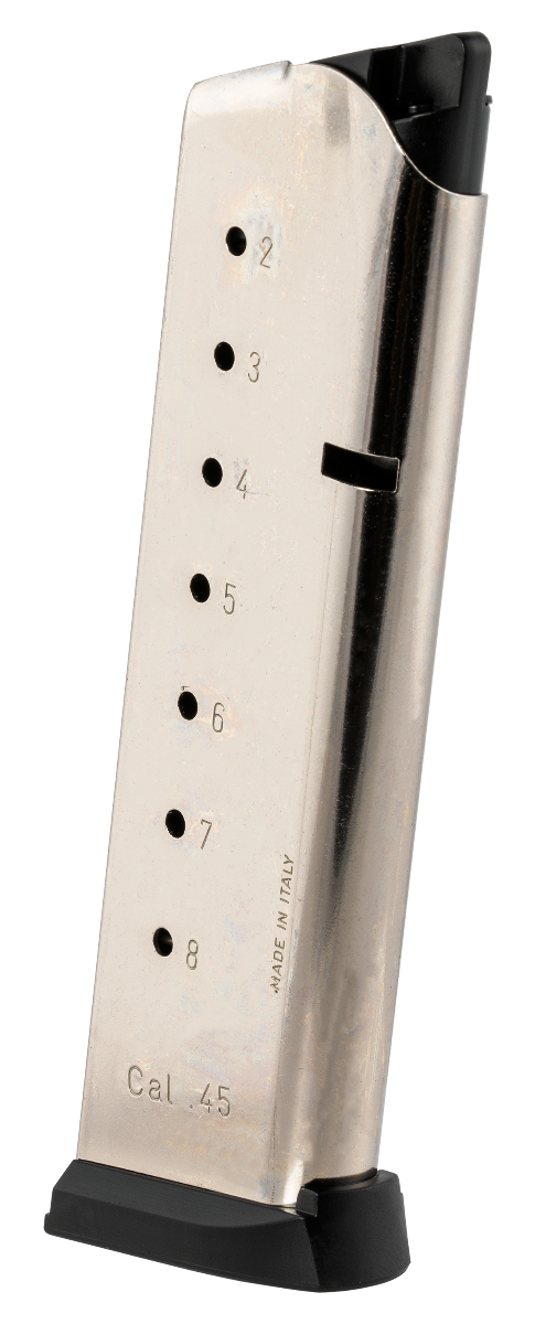 Mec-Gar MGCG4508NPF 1911 Government 8rd 45 ACP, Nickel Stainless Steel
