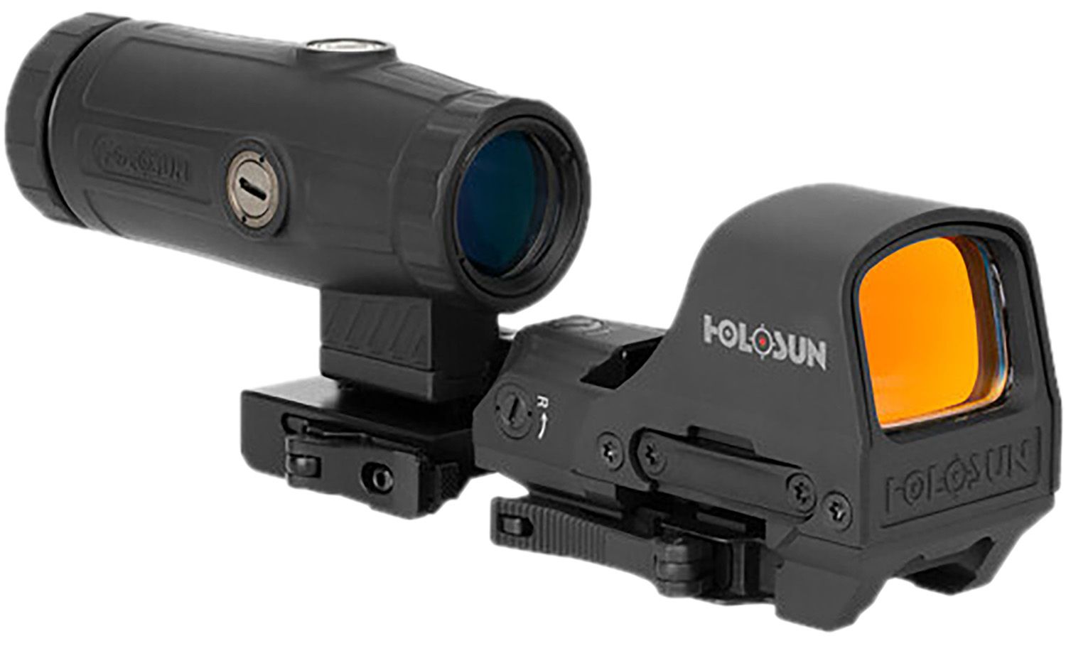 Holosun HE510C-GR with HM3X Magnifier, Green Dot, 1x/3x Combo, 2 MOA Dot & 65 MOA Circle, Black