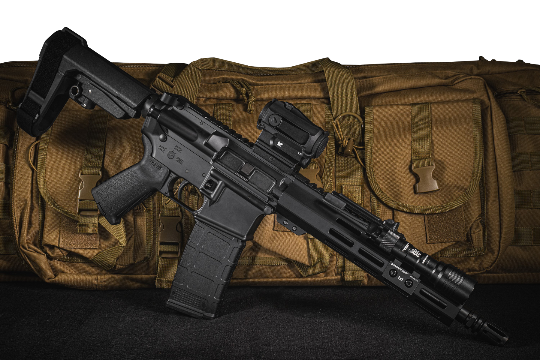 Shark Coast Tactical Midnight Bundle 5.56 Rifle, 10.5 Inch Barrel, Vortex Sprax, Streamlight ProTac