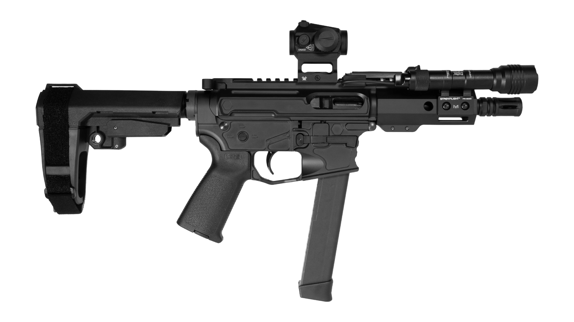Shark Coast Tactical Midnight Bundle, 9mm Luger, Vortex Crossfire & Streamlight ProTac Rail Light 2