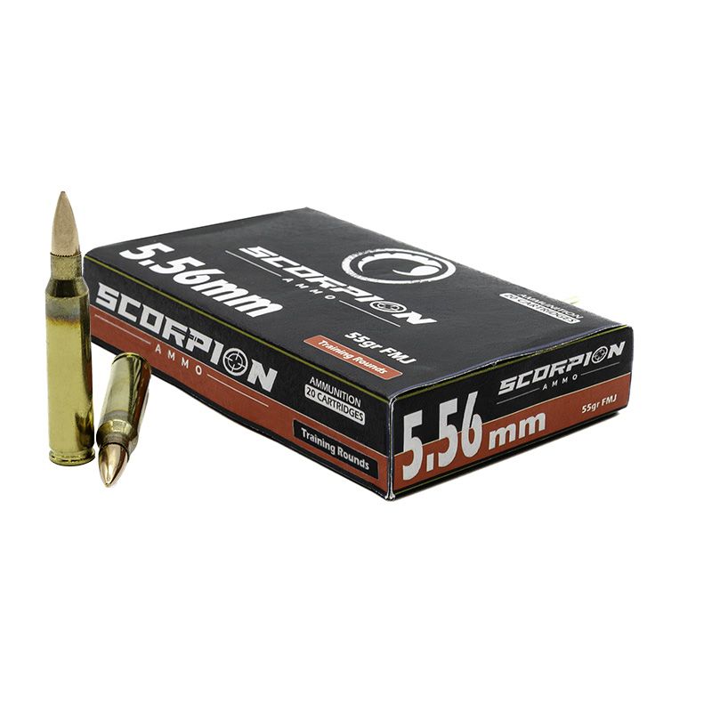 Scorpion 5.56 NATO 55gr FMJ – Bulk Range Ammo, Brass-Cased Options