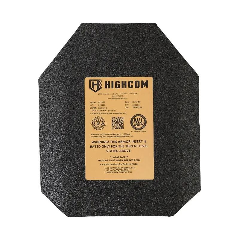 HIGHCOM Guardian AR1000 Level III+ Lightweight Steel Plate | NIJ 0101.06, DEA & Berry compliant