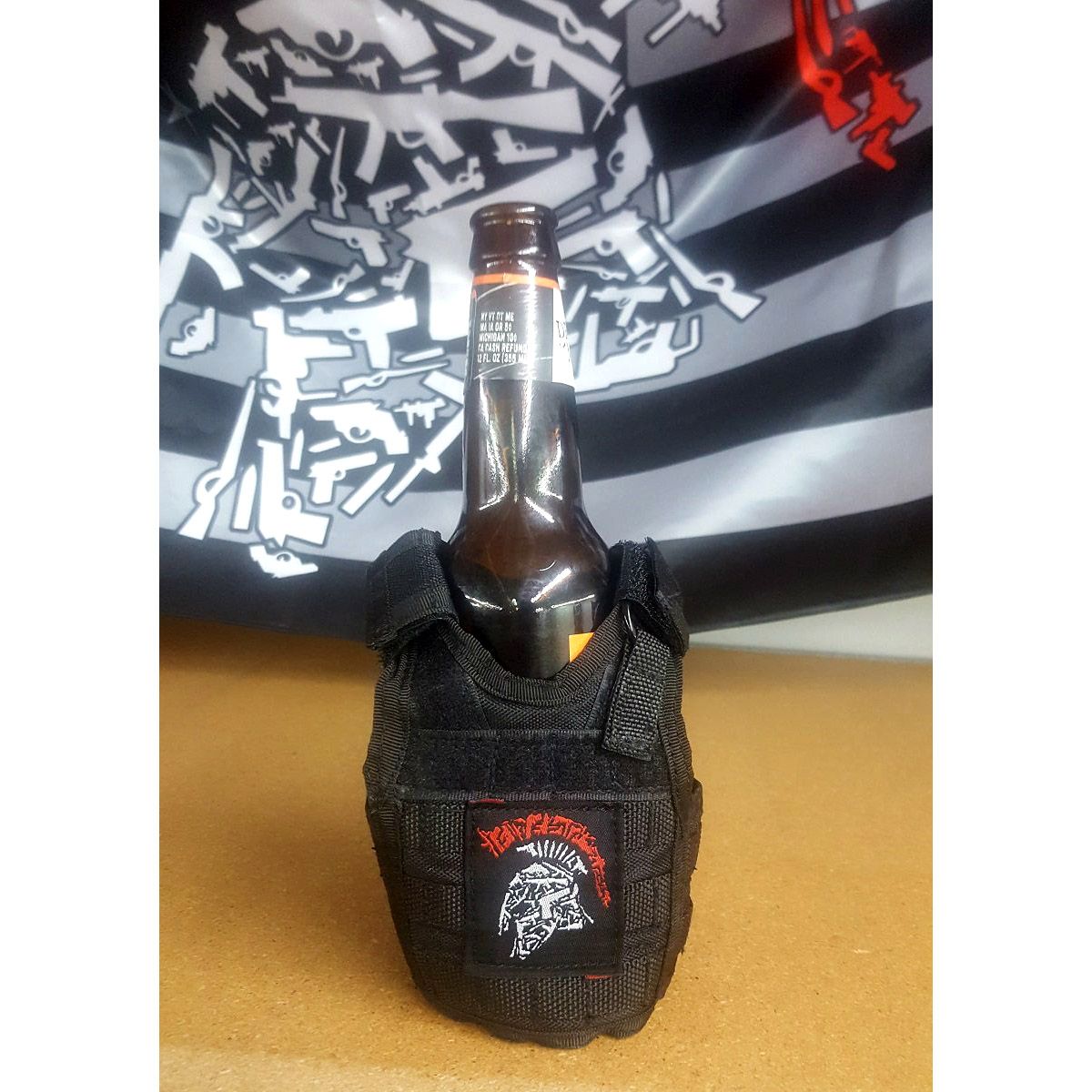 2019 Shot Show Rapid Dominance Tactical Gear Beer Black Koozie Mini Vest RAPDOM 