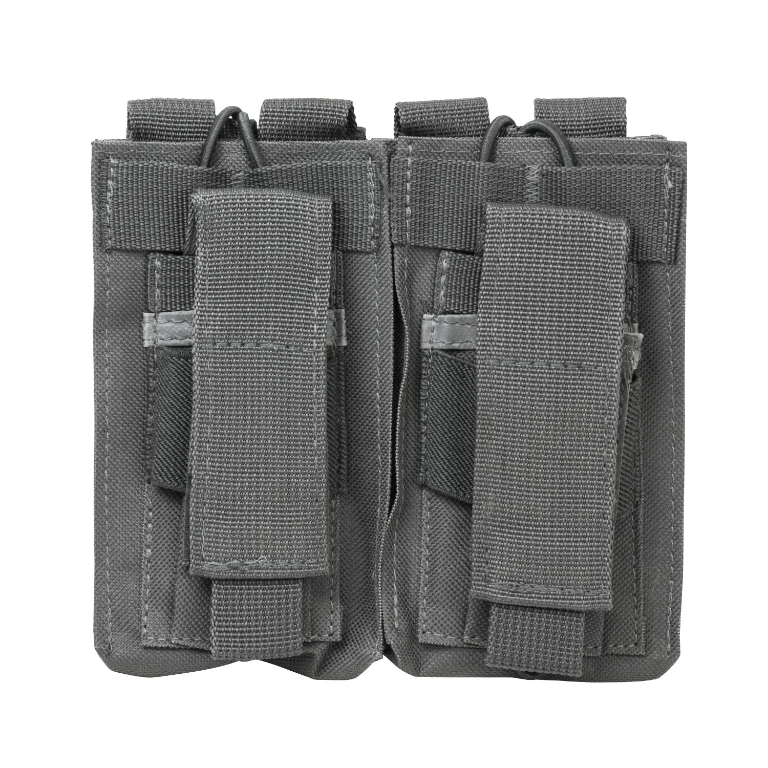 Gray Double Stack Pistol Hard Shell Expandable Universal Bungee Magazine Pouch 