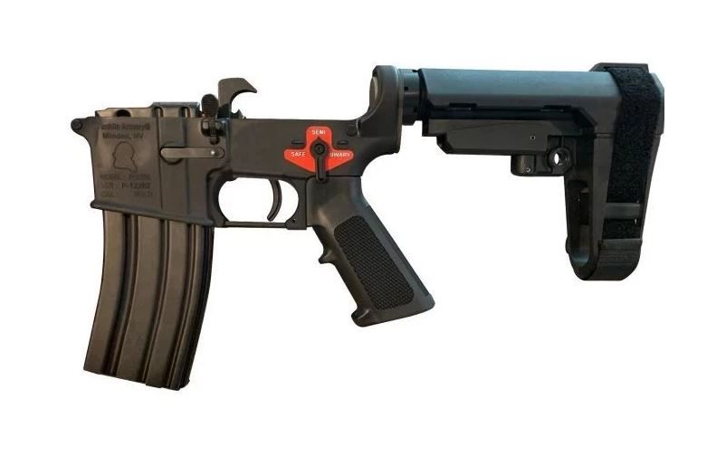 Franklin Armory BFSIII Equipped PISTOL Complete AR15 Lower Receiver - Black | Installed AR-ESSENTIALS Binary Trigger | SBA3 Brace