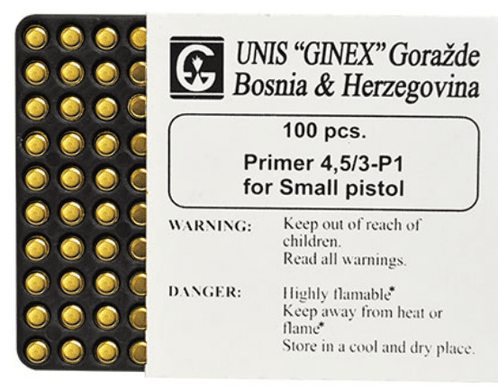 Ginex Small Pistol Primers – Reliable Primers for 9mm / .38 / .380 Reloading