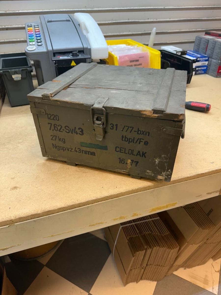 Czechoslovakian Army (Communist era) Wooden Ammo Box - Army Green