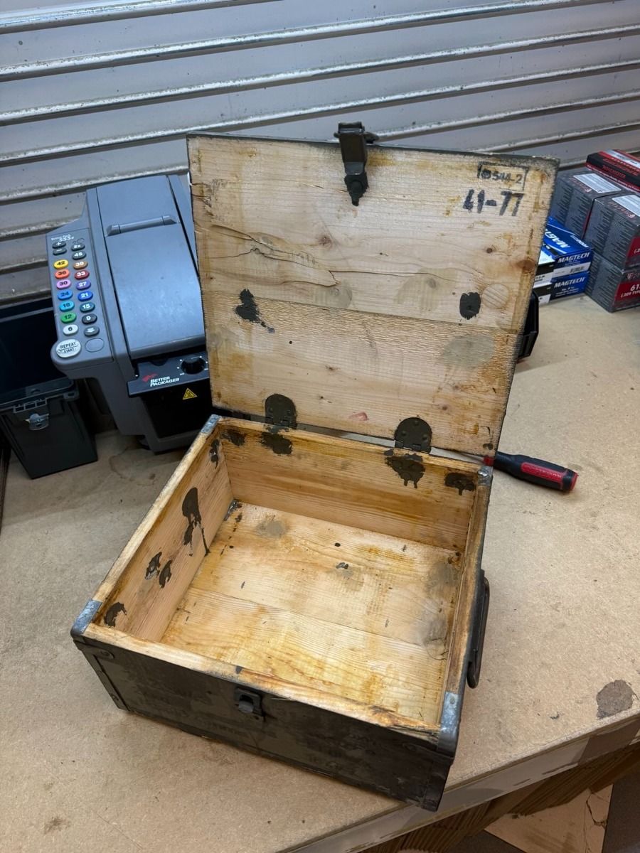 Czechoslovakian Army (Communist era) Wooden Ammo Box - Army Green