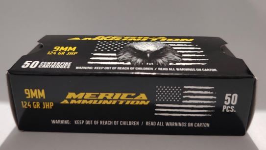 Merica Ammunition 9mm 124gr JHP – 1000 Round Bulk Case, Brass