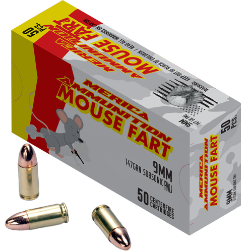 Merica “Mouse Fart” 9mm Subsonic – 147gr FMJ, Suppressor-Friendly