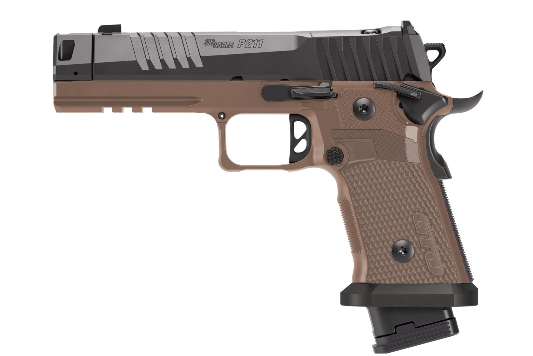 SIG Sauer P211-GTO Combat, 9mm Luger, 4.4 in Bull Barrel, Optics Ready, 21+1, Black Nitron