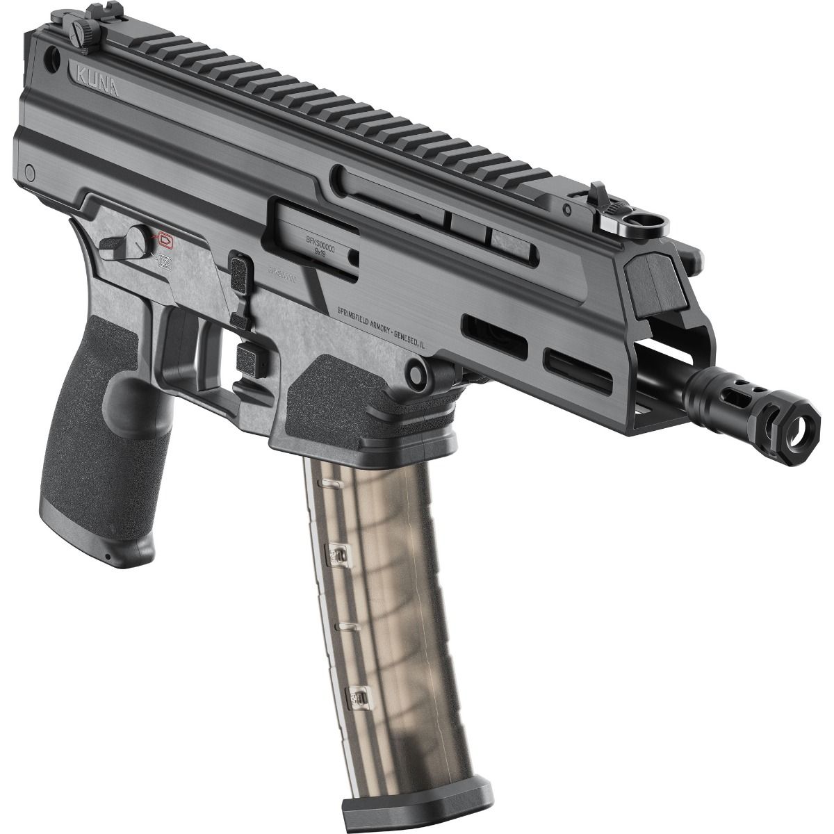 Springfield Kuna 9mm Pistol, 6 Inch Threaded Barrel, Roller Delayed, 30 Round