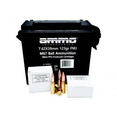 Ammo INC 7.62x39 123gr FMJ Brass Case 180rd Ammo Can SHIPS FREE!!