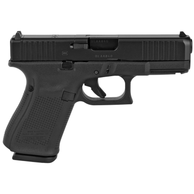 Glock G19 Gen 5 MOS Compact 9mm 15+1 4.02" Black GMB Barrel, Black nDLC MOS Cut/Serrated Slide, Black Polymer Frame w/Picatinny Rail, Black Textured w/Interchangeable Backstrap Grip, Ambidextrous