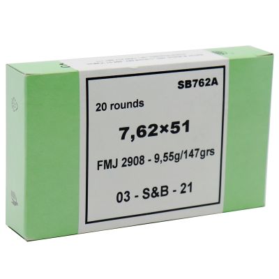 Sellier & Bellot 7.62x51 NATO 147gr FMJ 600rd Case