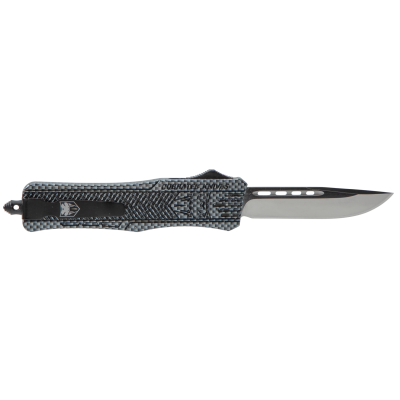 CobraTec Knives CTK-1 Medium 3" OTF Drop Point Plain D2 Steel Blade/Carbon Fiber Aluminum Handle Features Glass Breaker Includes Pocket Clip