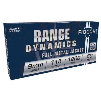Fiocchi Range Dynamics 9mm 115gr FMJ 1000rd Case