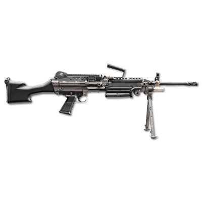 FN M249S 5.56x45mm NATO 18.50" Barrel 30+1 Mag Or 200rd Belt Capacity, Black Fixed Hydraulic Buffer Stock, Non-Slip Buttplate, Optics Ready