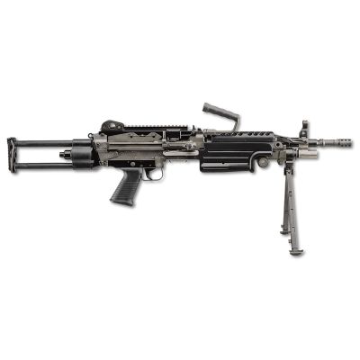 FN M249S Para 5.56x45mm NATO 16.10" Barrel 30+1 Mag Or 200rd Belt Capacity Black Rotating & Telescoping Stock Hydraulic Recoil Buffer Non-Slip Buttplate Optics Ready