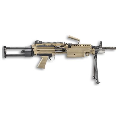 FN M249S Para 5.56x45mm NATO 16.10" Barrel 30+1 Mag Or 200rd Belt Capacity, Flat Dark Earth Rotating & Telescoping Stock, Hydraulic Recoil Buffer, Non-Slip Buttplate, Optics Ready