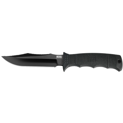 SOG Seal Pup Elite Fixed Blade Knife, 4.85" Clip Point Blade, AUS-8A Steel, Black TiCN