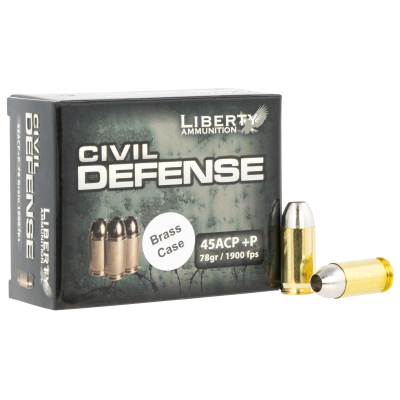 Liberty Ammunition Civil Defense 45 ACP +P 78gr HP 20rd Box