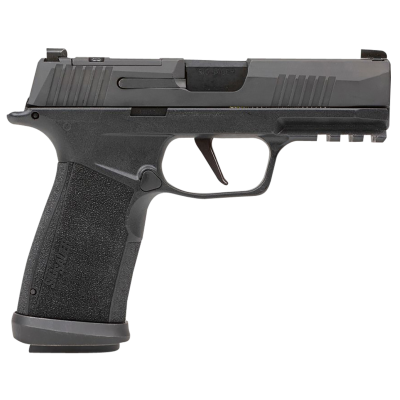 Sig Sauer P365 XMacro TACOPS Compact 9mm Luger 17+1, 3.70" Black Carbon Steel Barrel, Black Nitron Optic Ready/Serrated Stainless Steel Slide, Polymer Frame w/Beavertail & Picatinny Rail, Black w/Interchangeable Backstrap Grip, No Safety