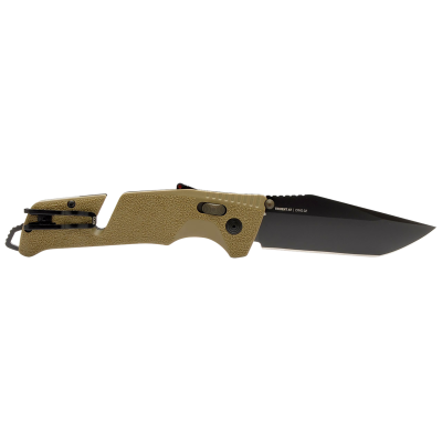 SOG Trident AT Folding Knife, 3.7" Tanto Blade, Cryo D2 Steel, FDE GRN Handle