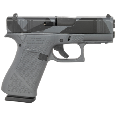 Glock G43X Sub-Compact 9mm 10+1, 3.41" Urban Dazzle Grey w/Mesh Stippling Polymer Frame w/Beavertail Ambidextrous, USA Made