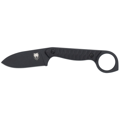 CobraTec Knives Wolfteeth EDC 2.75" Folding Drop Point Plain Black 14C28N Steel Blade, 4.25" Black Textured G10 Scales Handle