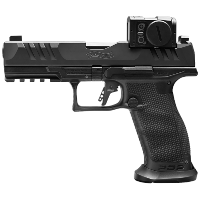 Walther PDP 9mm 18+1, 4.50" Polygonal Rifling Barrel, Optic Ready Serrated Steel Slide, Aimpoint Acro Red Dot