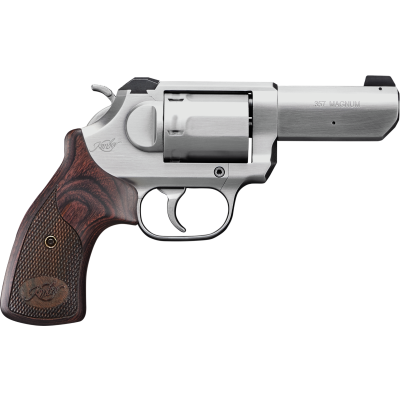 USED Kimber 3400016 K6S DA/SA 357 Mag 6 Shot 3" Brushed Stainless Steel Barrel & Cylinder, Brushed Stainless Steel Frame, Diamond Checkering Grip, Exposed Hammer