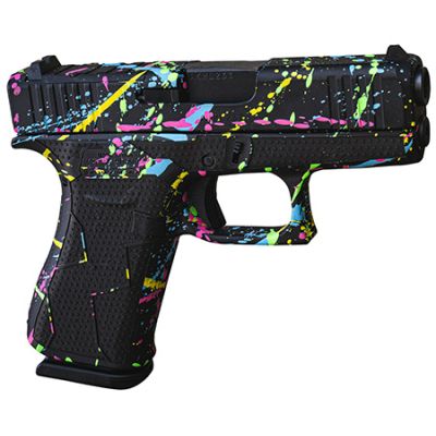 Glock G43X Slim Sub-Compact Frame 9mm 10+1 3.41" Black GMB Barrel, Black Splatter Cerakote