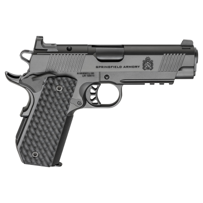 Springfield Armory PC9127LRCCAOS 1911 TRP Carry 9mm Luger 9+1 4.25" Black Match Grade Barrel, Black Cerakote Optic Ready/Serrated Carbon Steel Slide & Frame w/Beavertail & Picatinny Rail, VZ Hydra G10 Grip, 3 Mags