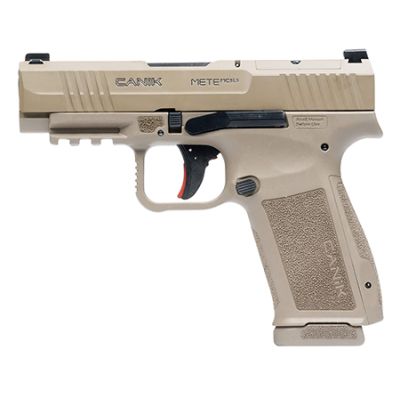 Canik  Mete MC9LS *CA Compliant 9mm Luger 10+1 3.63" Black Steel Barrel, Desert Cerakote Steel Serrated Slide, Flat Dark Earth Polymer Frame