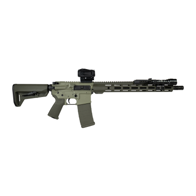 Shark Coast Tactical Grassy Knoll Bundle, 5.56 NATO, 16 in Threaded Barrel, OD Green