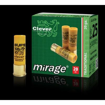Clever Mirage 20Ga T1 2 3/4 1200FTPS 7/8oz #8 Shot 250Rd Case