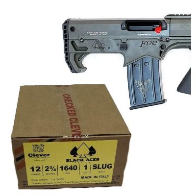 Black Aces Pro Series Bullpup Pump Shotgun - OD Green | 12ga | 18.5" Barrel | Barrel Shroud Bundled w- Black Aces Tactical 12ga Slugs 2.75 inch Shotgun Shells - SLUG