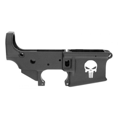 Anderson AM-15 Forged Stripped AR15 Lower Receiver - Black | Punisher Skull Logo | Retail Packaging