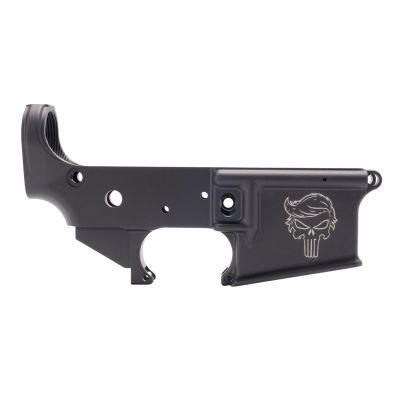 Anderson AM-15 Forged Stripped AR15 Lower Receiver - Black | Trump Punisher Logo | Retail Packaging