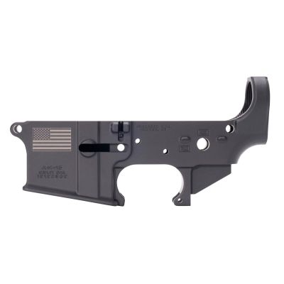 Anderson AM-15 Forged Stripped AR15 Lower Receiver - Black | American Flag Logo