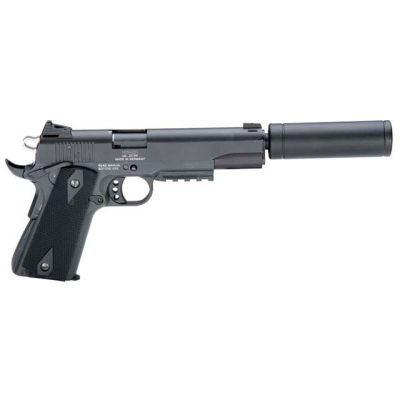 ATI GSG 1911 Pistol - Black | .22LR | 5" Threaded Barrel | 10rd | Faux Suppressor