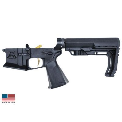 KE Arms KE-15 Billet Flared Magwell Complete AR15 Lower - Black | MFT Buttstock | Xtech Grip | SLT-1 Trigger | Ambi Selector & Mag Release