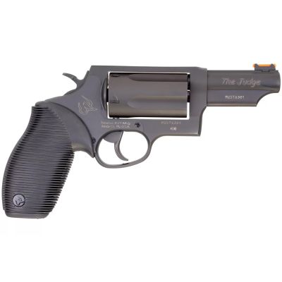 Taurus Judge Revolver - Matte Black | 45 Colt - 410 Ga | 3" Barrel | 5rd | Rubber Grip | Fiber Optic Sight