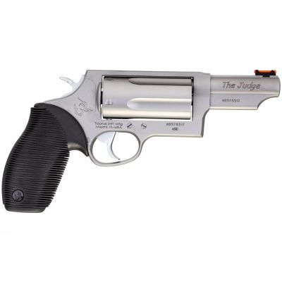 Taurus Judge Magnum Revolver - Stainless Steel| 45 Colt - 410 Mag | 3" Barrel | 5rd | Rubber Grip | Fiber Optic Sight