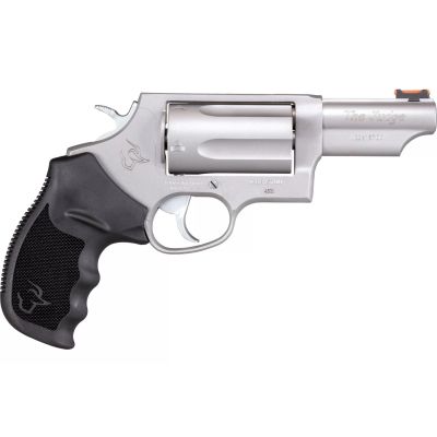 Taurus Judge Revolver - Stainless Steel | 45 Colt - 410 ga | 3" Barrel | 5rd | Rubber Grip | Fiber Optic Sight