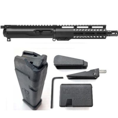 TorkMag Complete AR Upper Magdapt 17 Bundle - Black | 9mm | 8" Barrel | 7" M-LOK Rail | Includes 2 G17 20rd Mags & 1 AR-to-Glock Magwell Adapter
